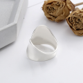 wholesale S925 Sterling Silver Wide Band Smooth Surface Irregular Open Ring Fashion Euro-American Hip-Hop Punk Ring-0-2