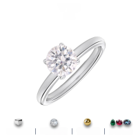 wholesale S925 Sterling Silver Moissanite Cross-Border Wholesale Four-Prong Ring Minimalist Light Luxury Fashion High-End Ring-0.5 carat white gold ring US size 8