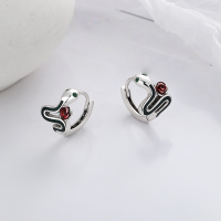 wholesale S925 Sterling Silver European and American Cross-Border Exaggerated Drip Glue Snake and Rose Creative Novelty Niche Design Earrings-YFR169/approx. 3.7g 925 silver