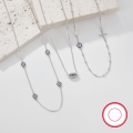 wholesale 925 Sterling Silver Evil Eye Necklace with Zircon, Niche Luxury High-End European and American Foreign Trade Jewelry Wholesale-0-3