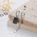 wholesale S925 sterling silver Korean-style epoxy geometric English small square pendant tassel trendy and edgy long drop earrings for women-0-1