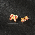 wholesale Gold-plated 925 Silver Enamel Butterfly Pendant for DIY Bracelet Necklace Accessory Hand Weaving Materials-0-26