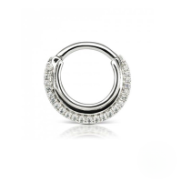 wholesale S925 Sterling Silver Ins Smooth Zircon Inlaid Line Circular Cartilage Nose Ring-Single platinum-style 2