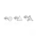 wholesale 925 Sterling Silver Geometric Star And Moon Zircon-pearl Earring Set, Hot-selling In Europe And America-0-13