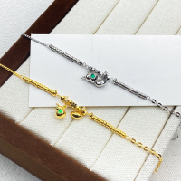 wholesale S925 Sterling Silver Tangled Broken Silver Gourd Ingot Bracelet Fashion Retro Chinese Style Niche Design Hand Accessories-Yuanbao Gourd Bracelet--Platinum 925 Silver