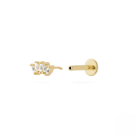 wholesale S925 Sterling Silver 18g Flat Head Push-pin Cartilage Ear Stud, Popular In Europe And America For Ear Piercing-Single gold #5