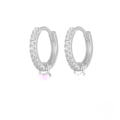 wholesale S925 Sterling Silver geometric heart earrings with crystals, cross-border bestseller, versatile ear cuff-0-4