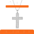 wholesale S925 Silver Cross Necklace Moissanite Pendant Simple Accessories Cross-Border Hot Selling Ready for Wholesale-0-0