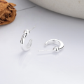 wholesale S925 Sterling Silver Minimalist Geometric C-shaped Stud Earrings, Fashionable and Versatile for Daily Wear, Elegant and Trendy Ins-style Cold Tone Earrings for Women-0-1