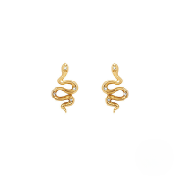 wholesale 925 Sterling Silver Ins Style Snake-shaped Zircon Accent Earring Wire Stud Earrings For Trendsetters-gold