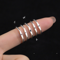 wholesale S925 Sterling Silver 26 Letters Niche Design Fashion Minimalist Ring for Index Finger Ring Loop R00865-S925 silver ring letter L opening adjustable
