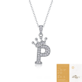 wholesale 925 silver popular 26-letter alphabet necklace for women, stylish and elegant moissanite cross-border collarbone chain-0-46