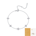 wholesale S925 silver hot-selling extension clasp moissanite five-flower bracelet, non-fading, luxurious high-end wholesale bracelet-0-6