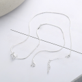 wholesale S925 sterling silver twisted snake bone chain necklace, petite and delicate style, elegant and fairy-like collarbone chain for women-0-2