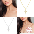 wholesale S925 Sterling Silver Light Luxury Cross Pendant Necklace,-0-3
