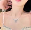 wholesale 925 Silver Tide Small White Royal Princess Zircon Necklace, Light Luxury Small Design High-End Fashion Versatile Collarbone Chain-0-2