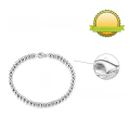 wholesale S925 Sterling Silver Cloud Link Bracelet, 4mm Hollow Silver Beads, Smooth Fortune Bead Versatile Bracelet-0-3