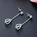 wholesale S925 silver zirconia stud earrings, Korean-style long drop-shaped tassel earrings, wholesale from the source factory-0-0