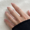 wholesale S925 Sterling Silver Minimalist Irregular Tinfoil Texture Ring R02232 with Niche Design-0-1