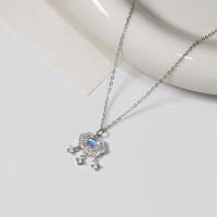 wholesale S925 Silver Exquisite Minimalist Advanced Sense New Chinese Style Inlaid Crystal Glass Pendant Necklace Y01739-S925 Silver Necklace 925 Silver