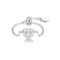 wholesale 925 Sterling Silver Adjustable Open Heart Butterfly Zircon Ring,ins。-0-5