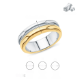 wholesale S925 Sterling Silver and Gold Plated Double-tone Circle Earrings and Rings Set, Light Luxury Heavy Duty Unisex Hip-hop Jewelry-0-7