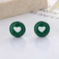 wholesale S925 Sterling Silver Playful and Creative Chocolate M&M Drip Glaze Minimalist Versatile Stud Earrings-0-2