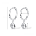 wholesale 925 Sterling Silver, Stylish and Popular New European and American Earrings, Exquisite and Minimalist Circle Zircon Ear Studs, High-End Versatile Commuter Ear Accessories-0-6