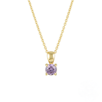 wholesale S925 Sterling Silver Ins Style Simple Daily Matching Pendant Necklace For Women,-Gold-February 925 silver