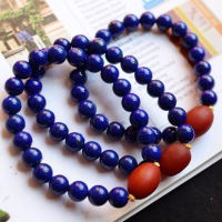 wholesale Metal material first: Natural Lapis Lazuli 8mm Old Mine Material Imperial Blue Single Strand Bracelet Imperial Blue Round Bead Bracelet Live Streaming Supply Chain-8mm Lapis Lazuli Bracelet Pure Natural