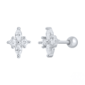 wholesale S925 Sterling Silver Diamond-Studded Threaded Single Earring, Popular Ins Style Bone Ear Stud-0-4