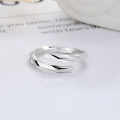 wholesale S925 Silver Fashion Cross-Border Classic English Letter Möbius Twist Ring Open Design-0-1