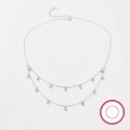 wholesale 925 Sterling Silver Cross-border Exclusive Women's Versatile High-end Double Layer Minimalist Zircon Necklace-0-4