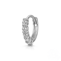 wholesale S925 Sterling Silver Cartilage Piercing Zircon Ear Cuff, An Ins Punk Style Ear Bone Clip-Single platinum #8 925 silver