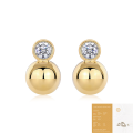 wholesale Plated in Gold, S925 Sterling Silver Moissanite Stud Earrings, Fashionable High-End Ins Style New Arrival, In Stock-0-6