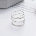 wholesale S925 Sterling Silver European and American Cross-Border Minimalist Style Threaded Elastic Twist Ring Sweet and Cool Trendy Versatile Band-0-3