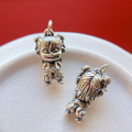 wholesale Gold-plated 925 ancient silver fittings Nezha: The Devil's Child Disturbs the Sea luck-bringing bead spacer beads spacers DIY hand stringing bead weaving cord-0-8
