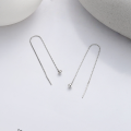 wholesale S925 Sterling Silver Simple Small Ball Chain Long Tassel Ear Thread Trendy Personality Fashion Luxury Style Earrings-0-0