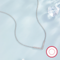 wholesale S925 Sterling Silver Cross-Border Hot Pick V-Shape Micro-Pave Zircon Necklace, Light Luxury Minimalist Design Niche Collarbone Chain-0-2
