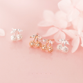 wholesale S925 Silver Cherry Earrings for Women, Korean-style Sweet Diamond-Encrusted Cute Fruit Earrings E9166-0-2