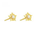 wholesale 10K Gold Japanese Minimalist Star Earrings for Students and Office Workers, Commute Jewelry Wholesale-0-0