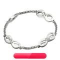 wholesale Metal material fashion women's bracelet with three infinity engravings, personalized, trendy, and uniquely designed, popular in Europe and America-0-0