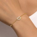 wholesale S925 Sterling Silver Hollow-out Zircon Inlaid Heart Bracelet, A Trendy And Versatile Forest-style Accessory-0-1