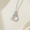 wholesale S925 Sterling Silver Light Luxury Full Diamond Soaring Snake Serpentine Necklace Fashion Niche Design Birthday Gift for Best Friend-0-1