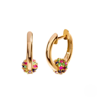 wholesale S925 Sterling Silver Colorful Ball Zircon Ear Hoop Creative Ins Style Amazon Best Seller-18K gold