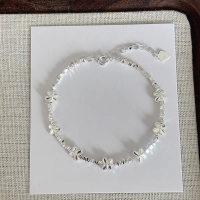 wholesale S925 Sterling Silver Crushed Silver Butterfly Bracelet for Women, New Designer Luxury Minimalist Style High-End Jewelry Gift-Silvery white 925 silver