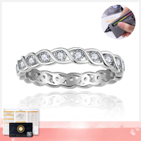 wholesale 925 Sterling Silver Summer European-American Style Full Moissanite Row Diamond Ring Wrapped Small Row Ring-Total 0.54ct US size 8.5