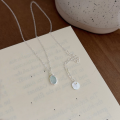 wholesale S925 Sterling Silver Moonstone Oval Necklace for Women, Korean Summer New Arrival, Minimalist and Luxurious Collarbone Chain-0-1