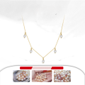 wholesale S925 sterling silver necklace with natural freshwater pearl pendant, fashionable and versatile, factory direct-0-2
