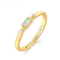 wholesale Gold-plated 925 Silver New Japanese Exquisite Small Opal Ring Fashion OL Ring for Dropshipping-0-0